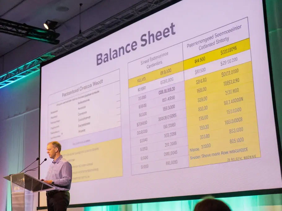 A balance sheet showing digital projections of equipment with cost, accumulated depreciation, and net book value.